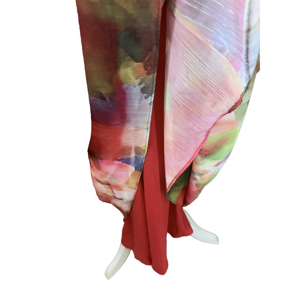 Eliza J Maxi Dress Watercolor Fairycore, Romantic, Boho Glam, Forest Fairy Sz 6 - Picture 7 of 9